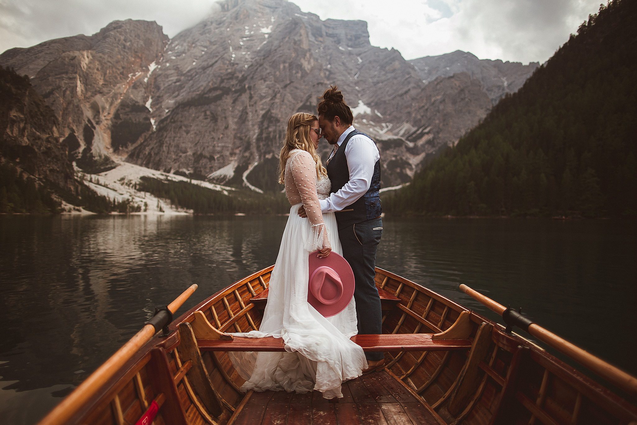 Pragser Wildsee Wedding, Lago di Braies with Amy + Liam